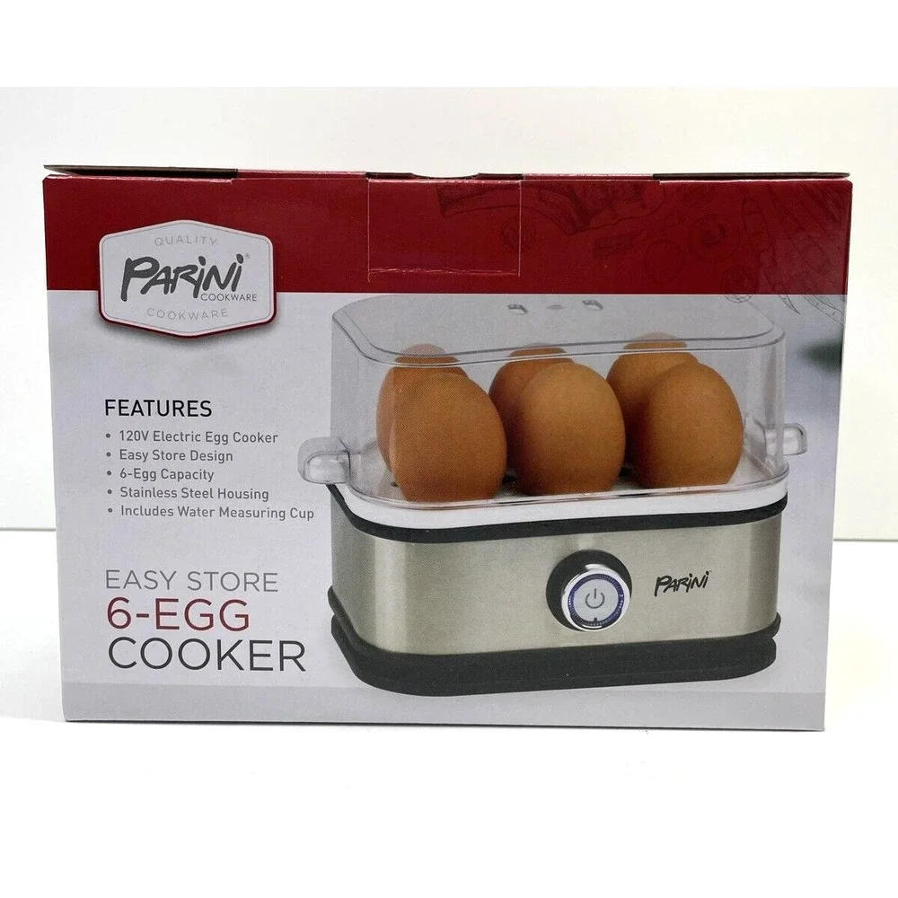 Parini Cookware 6-Egg Cooker  Easy Store Stainless  Electric INV10017